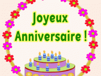 Joyeux Anniversaire Fleurs gif