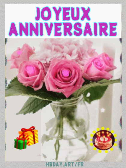 fleurs anniversaire image gif