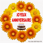 Joyeux anniversaire fleurs gif image
