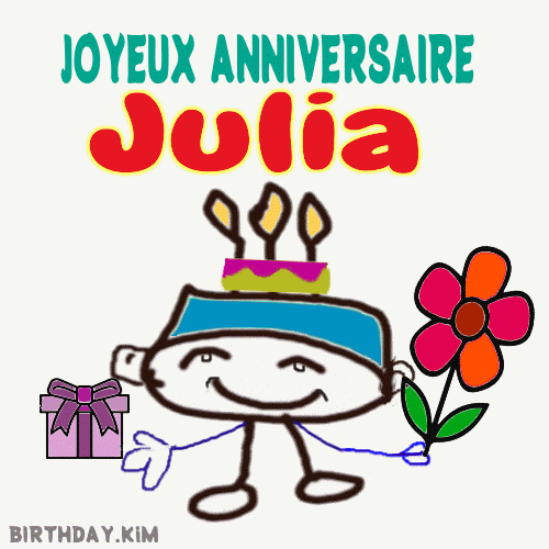 joyeux anniversaire image gif Julia