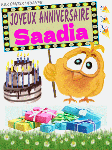 Joyeux anniversaire Saadia