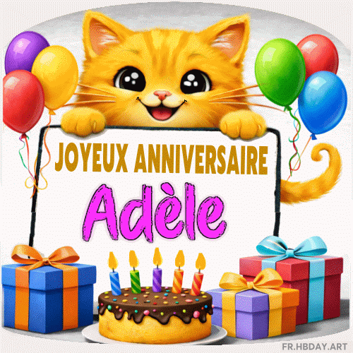 GIF joyeux anniversaire Adèle